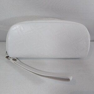 Oakley White Sunglasses Case Monogram All-Over Zip Wrist Strap Soft Shell Side